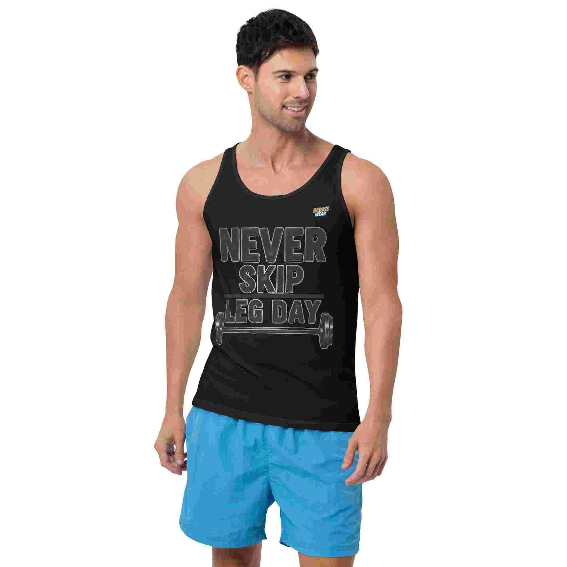 Men's Classic 'Never Skip Leg Day' Tank Top BadAssWear.fi