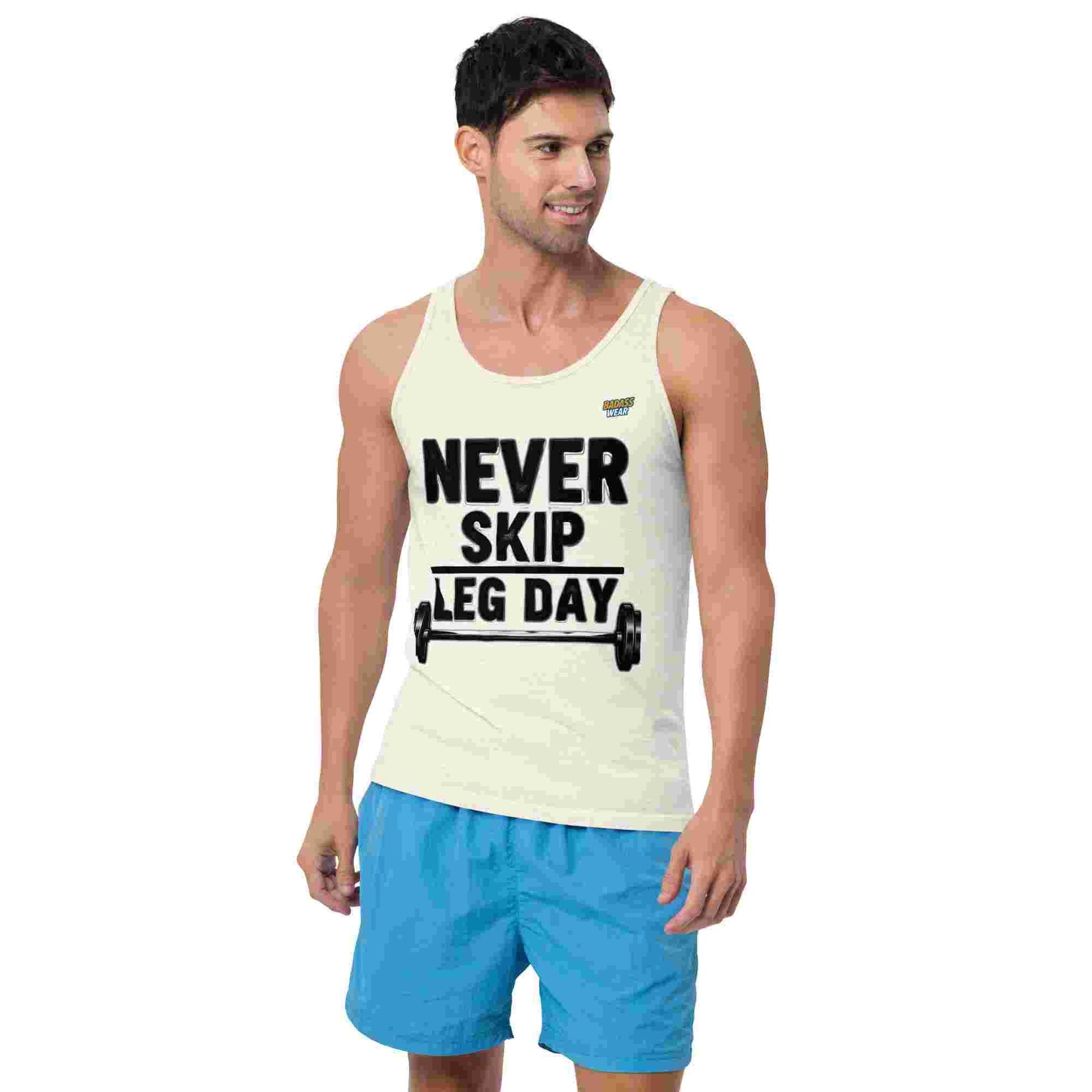 Men's Classic 'Never Skip Leg Day' Tank Top BadAssWear.fi