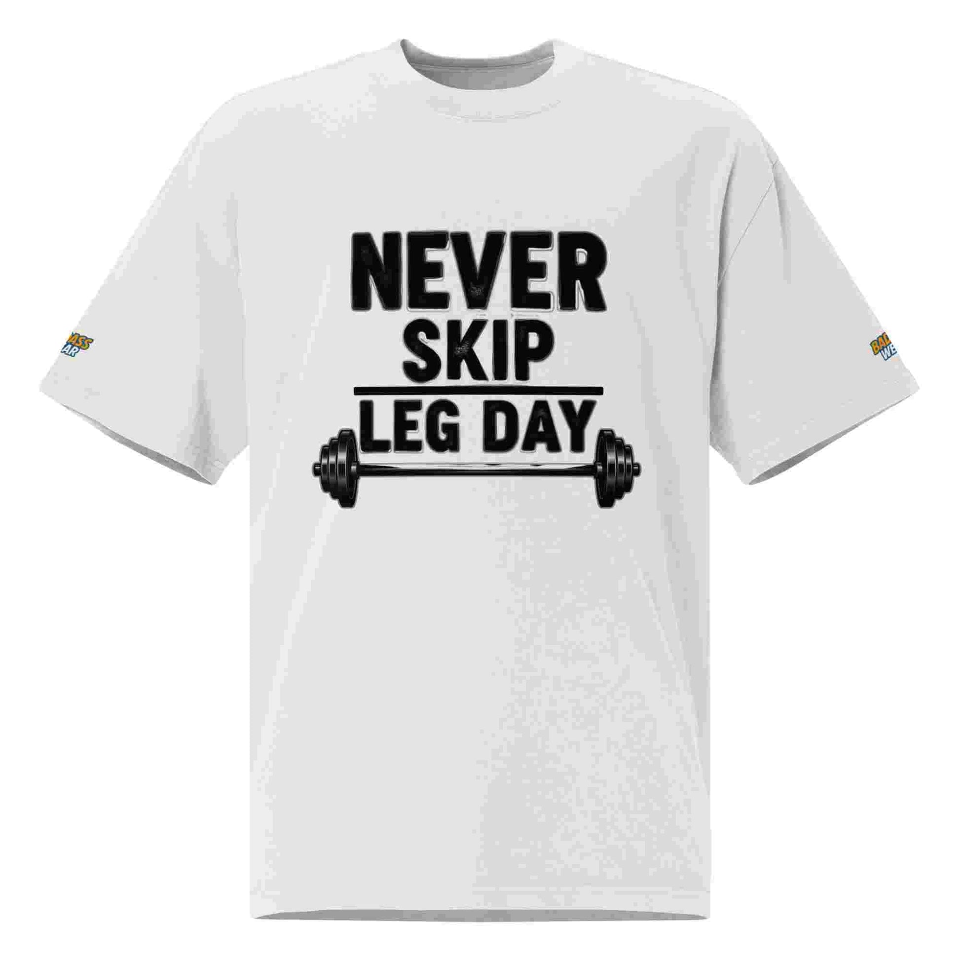 Men's Oversized T-shirt - "Never Skip Leg Day" BadAssWear.fi