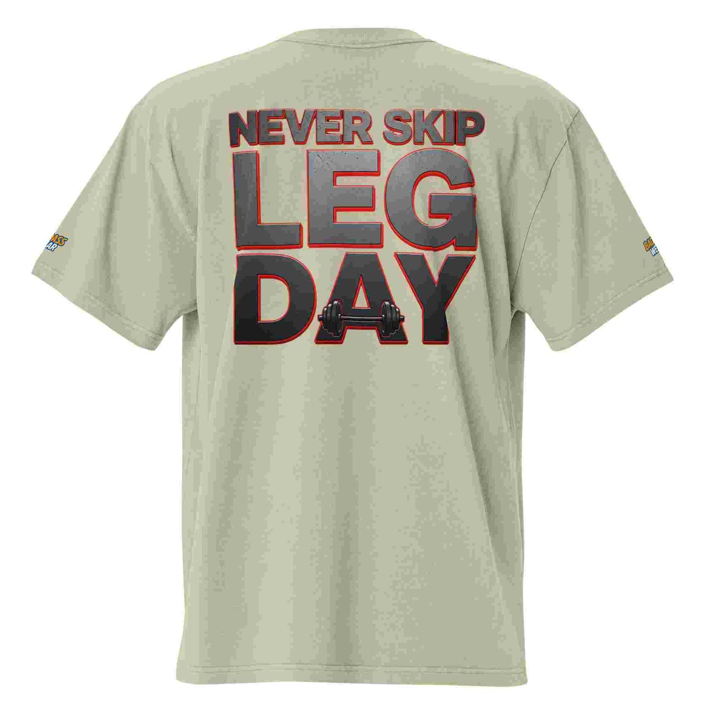 Men's Oversized T-shirt - "Never Skip Leg Day" BadAssWear.fi