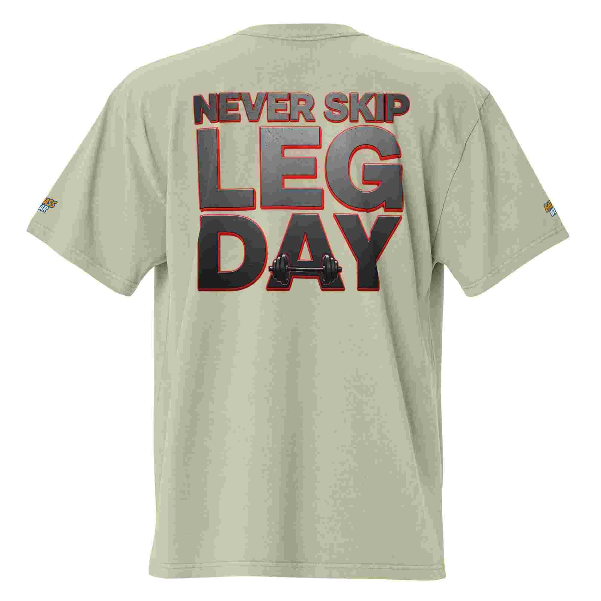 Men's Oversized T-shirt - "Never Skip Leg Day" BadAssWear.fi