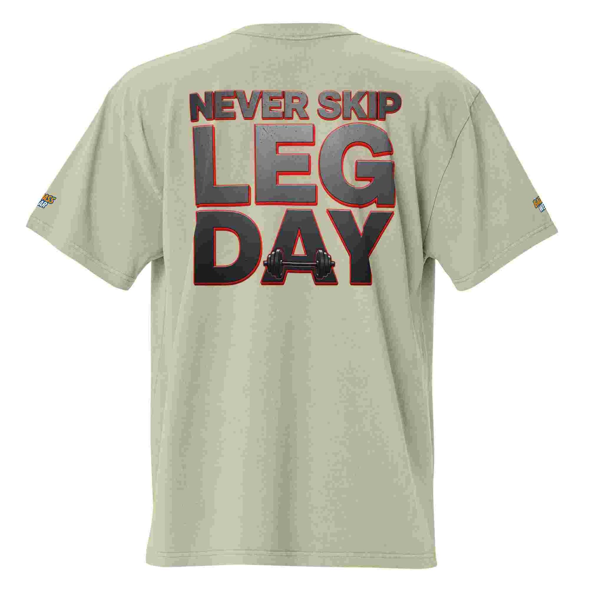 Men's Oversized T-shirt - "Never Skip Leg Day" BadAssWear.fi