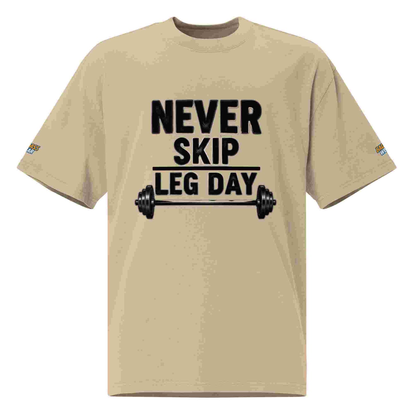 Men's Oversized T-shirt - "Never Skip Leg Day" BadAssWear.fi