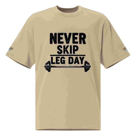 Men's Oversized T-shirt - "Never Skip Leg Day" BadAssWear.fi